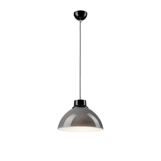 Pendellampa Mara, svart, glasskärm grå