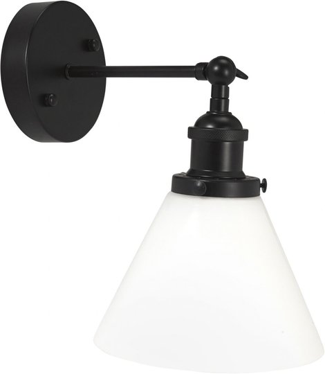 Lambda vägglampa opal (Svart)