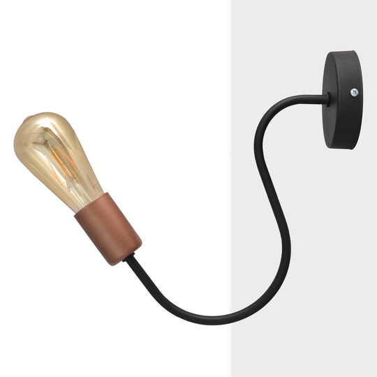 Vägglampa Nevada svart koppar