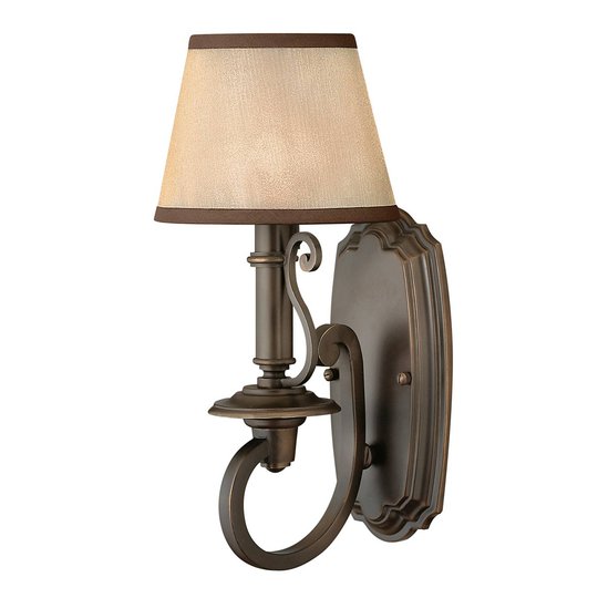 Vägglampa PLYMOUTH med organzaskärm