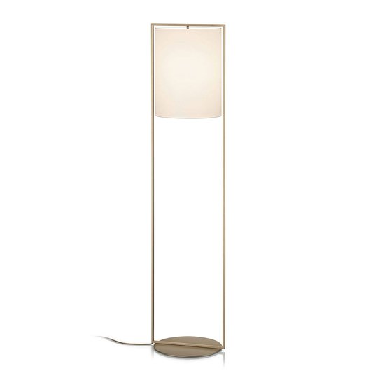 Golvlampa Alva Effekt Bronze vit, fotdimmer