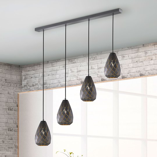 Hänglampa Onyx med tvåfärgad rombdesign
