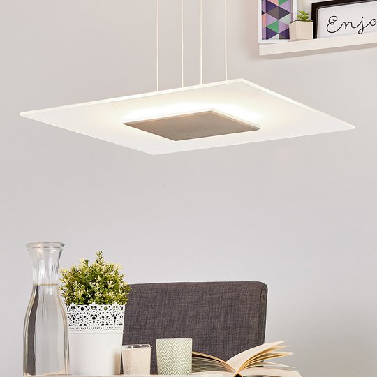 Kvadratisk LED-taklampa Lola med glasskärm