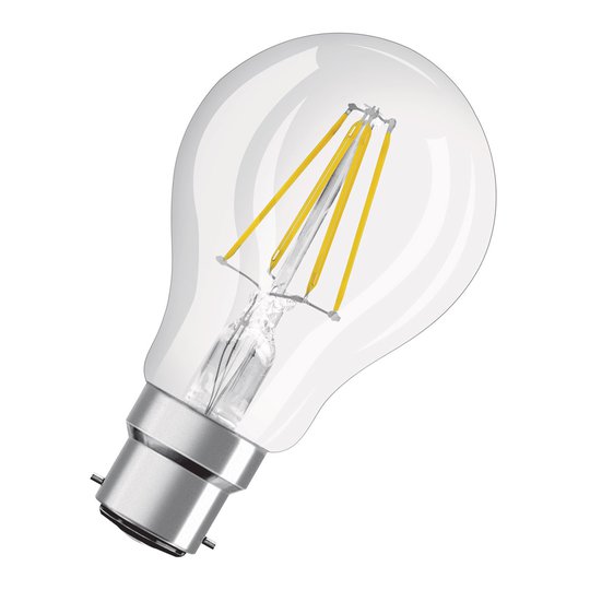 OSRAM LED-lampa B22d Classic A60 827 7W klar