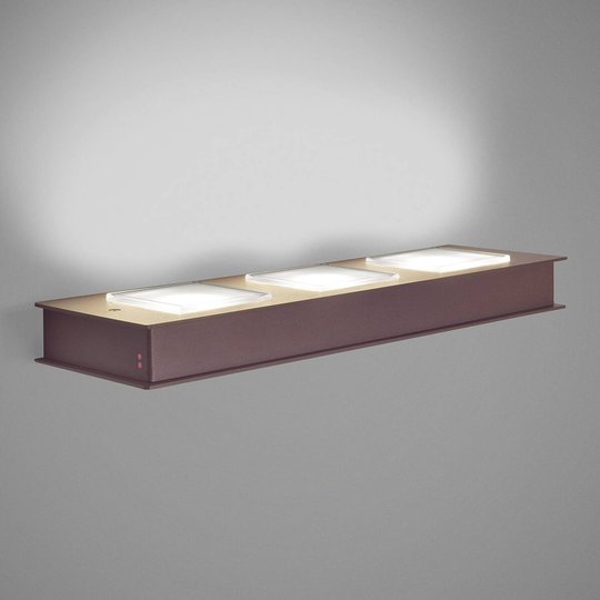 Fabbian Quarter - brun LED-vägglampa 3 lampor