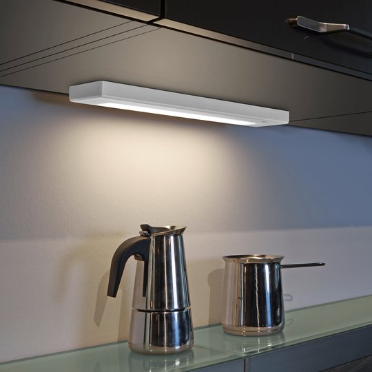 LED-bänklampa Alino, vit, längd 34 cm