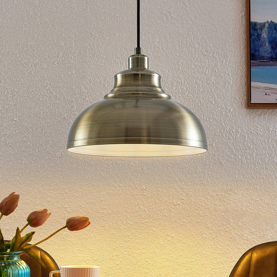 Lindby Emna pendellampa, 1 lampa, gammal mässing