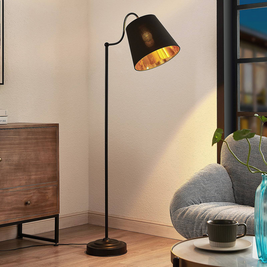 Lindby Christer golvlampa, svart, 150 cm