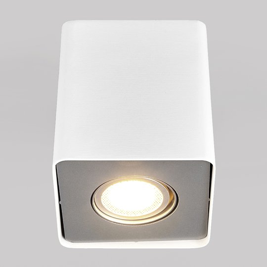 GU10 LED-downlight Giliano 1 lampa, kantig, vit