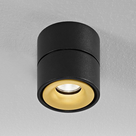 Egger Clippo LED-takspotlight, svart-guld, 2 700 K