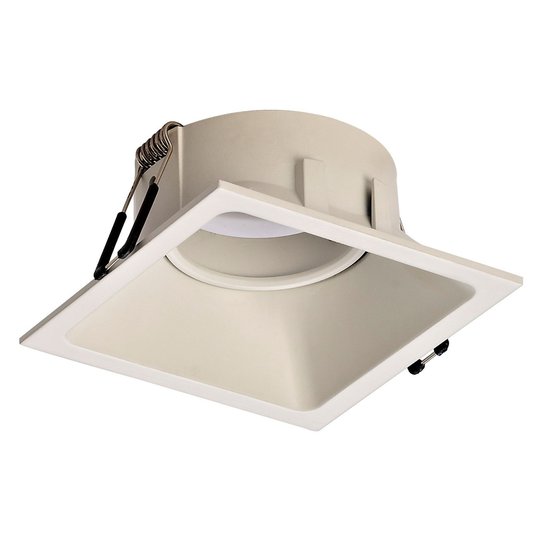 Inbyggnadslampa Comfort, kantig, matt vit
