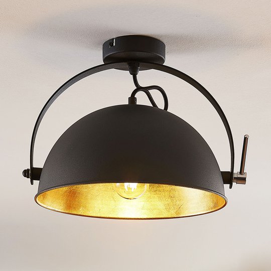 Taklampa Muriel, svart/guld