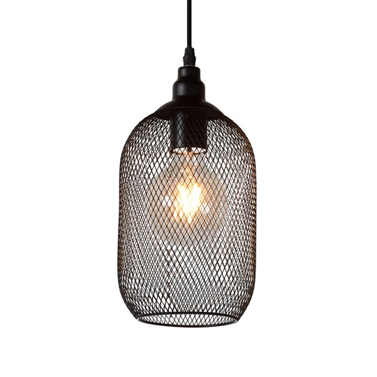 Svart burhänglampa Mesh