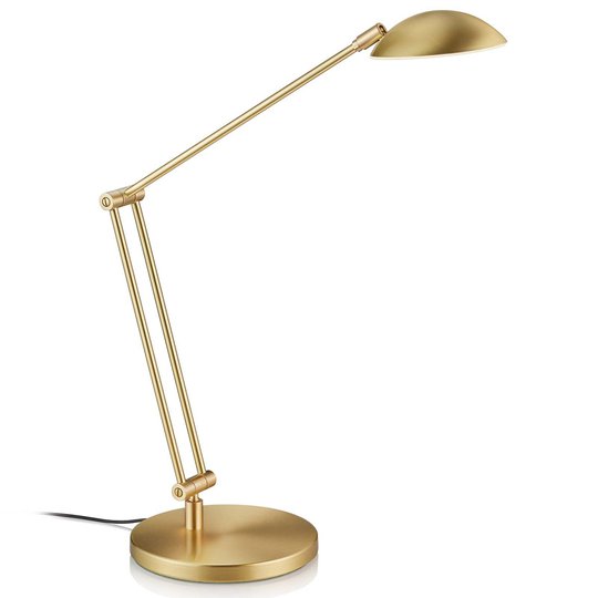LED-bordslampa Hebe via geststyrning, mässing