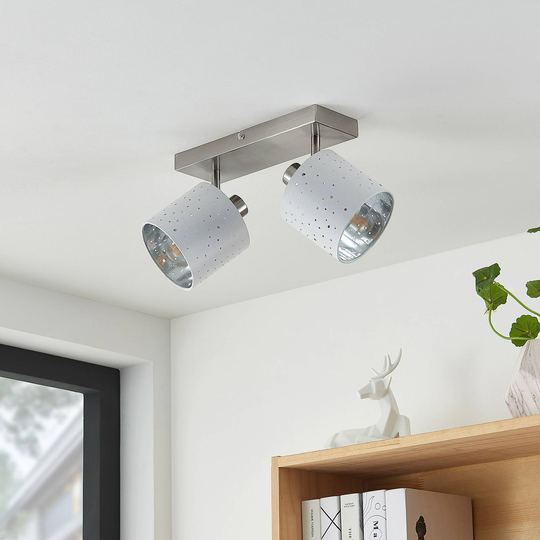Lindby Darima takspotlight, 2 lampor, vit