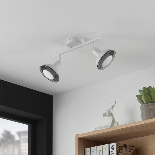 Lindby Erin LED-takspotlight vit 2 lampor