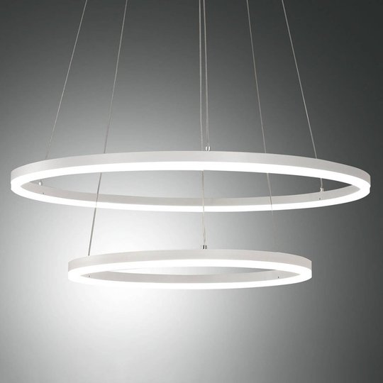 LED-pendellampa Giotto, 2 lampor, vit