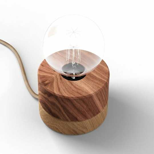 ALMUT 0239 bordslampa, vegan, valnöt/ek
