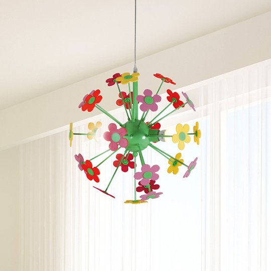 Hänglampa Flower med färgglada blommor