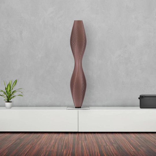 LED-golvlampa Flechtwerk Lava, 75 cm koppar