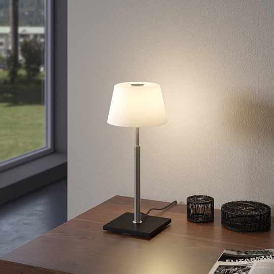 Lucande Madita bordslampa med fot av askträ