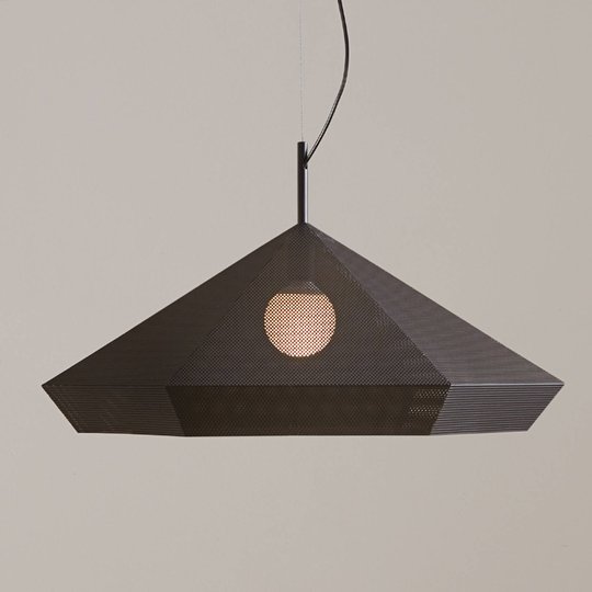 Designertaklampa Priamo i svart, 77 cm