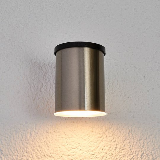 LED-utomhusvägglampa Tyson, solcell, rund, klar