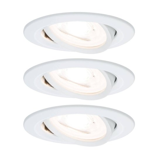 Paulmann 3-pack spot Nova rund sväng-/dimbar, vit