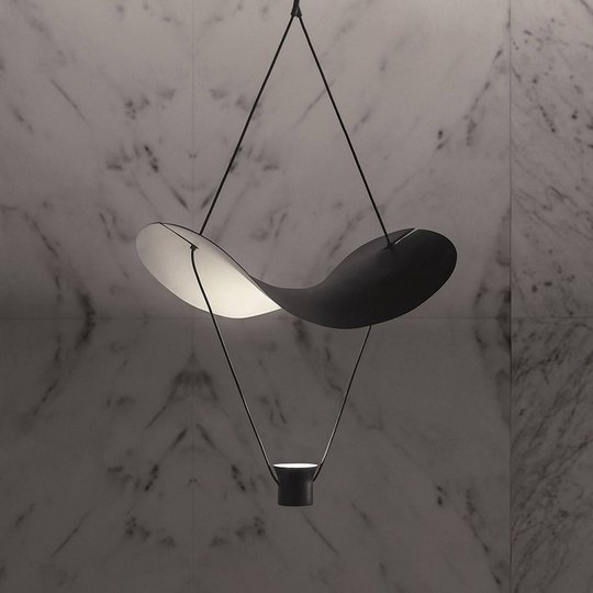LED-hänglampa Vollee S1 G, 88 cm, svart