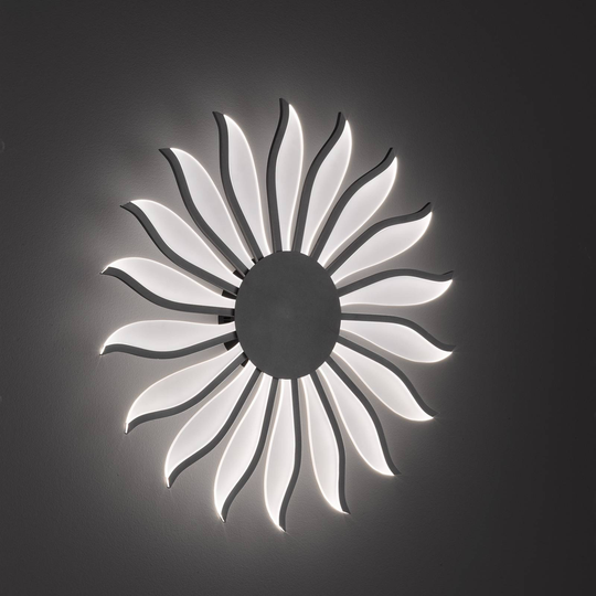 LED-vägglampa Dela-Suna 18 lampor svart, dimbar