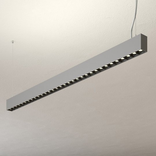 LED-kontorspendellampa Laris, silver, DALI dimbar
