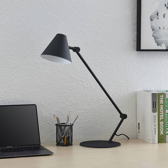 Lucande Phina bordslampa i svart, höjdjusterbar