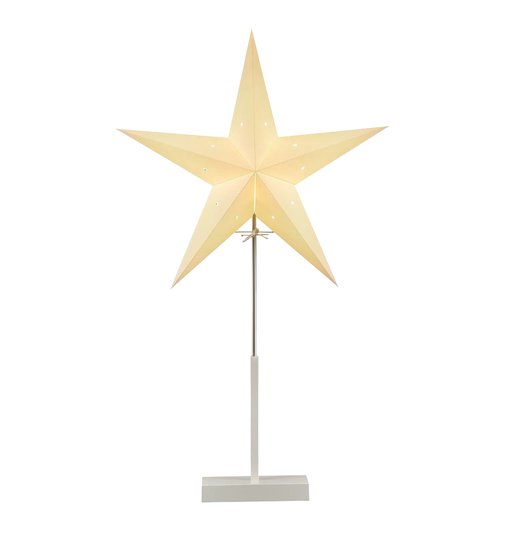 Pappersstjärna på vit fot 70cm (Vit)