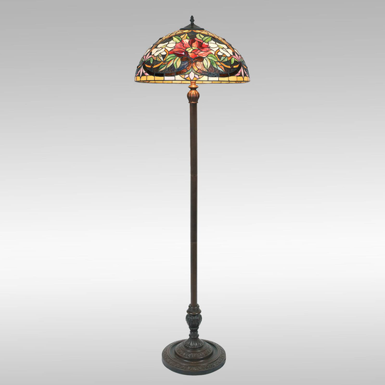 Färgglad golvlampa ARIADNE i tiffanystil