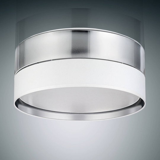 Taklampa Hilton, vit/silver, Ø 45 cm