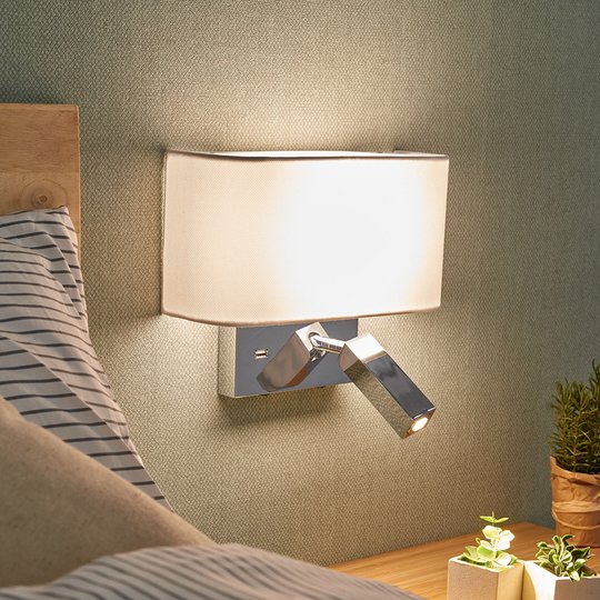 LED-vägglampa Virve med läslampa och USB-port