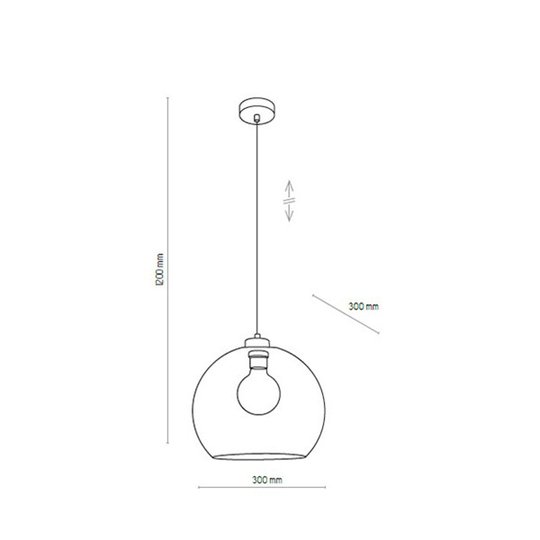 Hänglampa Cubus, 1 lampa, bärnsten