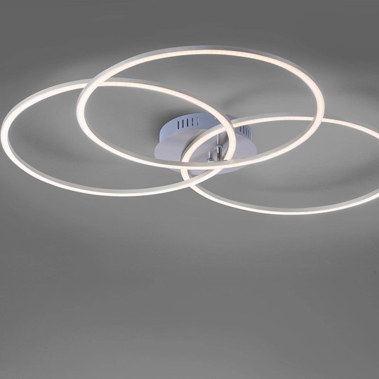 LED-taklampa Ivanka, tre ringar, av stål