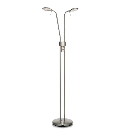 Hudson dubbel golvlampa LED (Borstat stål)