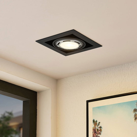 Arcchio Yasna inbyggnadslampa, 1 lampa, svart