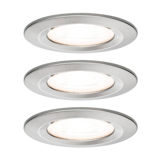 Paulmann 3-pack spot Nova rund, IP44, dimbar, järn
