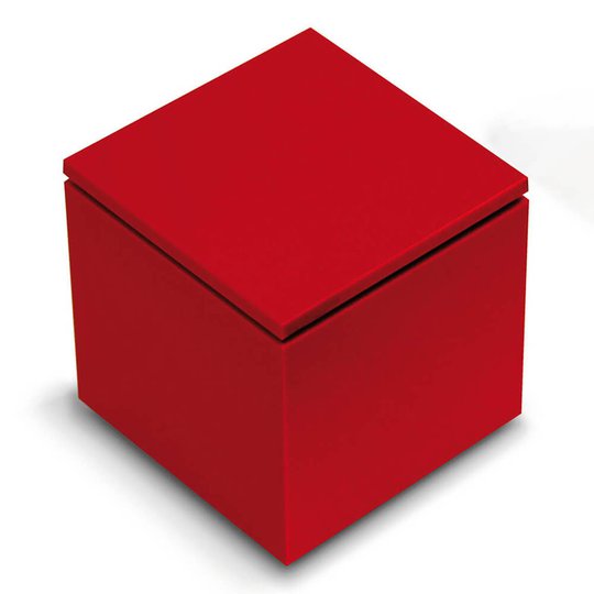 Kubisk LED-bordslampa Cuboled i rött