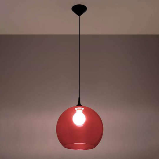 Hänglampa Colour, glasskärm röd