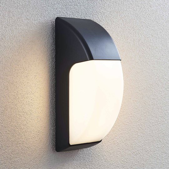 LED-utomhusvägglampa Alecia, IP65, mörkgrå