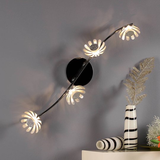 LED-vägglampa Bloom 4 lampor silver
