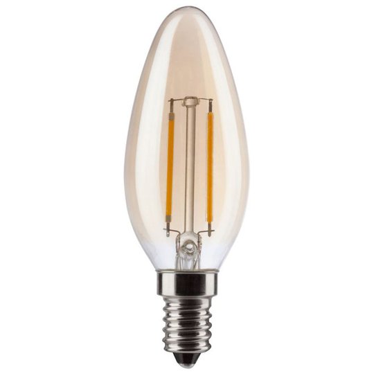 LED-retro-kronljuslampa E14 2,2 W guld 2 000 K