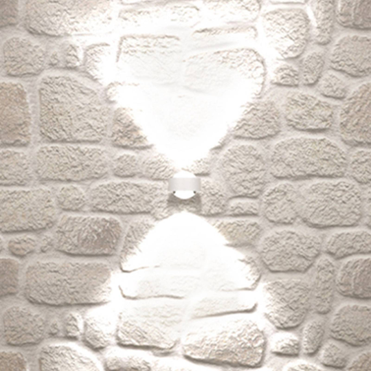 Puk Mini Wall LED 2x8W lins klar, vit matt