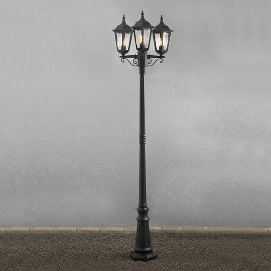 Lyktstolpe Firenze, 3 lampa, svart