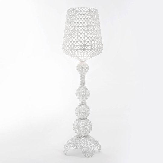 Designer-golvlampa Kabuki med LED-lampor, vit