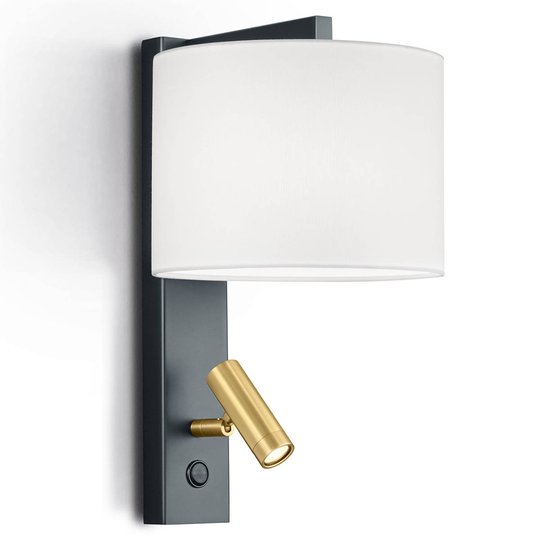Vägglampa Mila med svängbar LED-läslampa